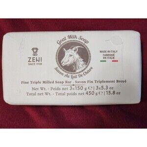 ZENI GOAT MILK SOAP BAR  Made in Italy Fine Triple Milled 5.3oz Single Bar ONLY